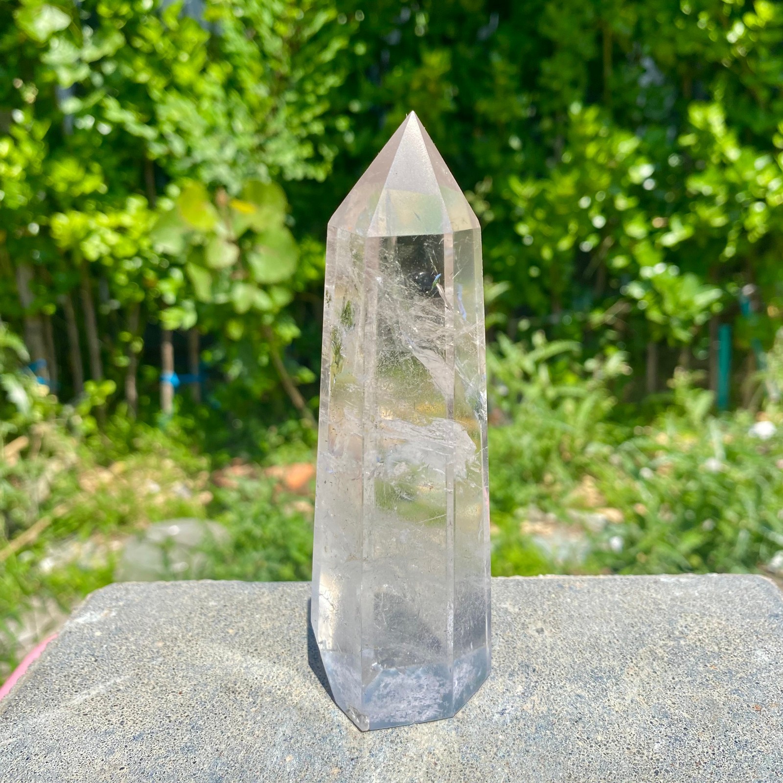 239G Natural Clear Quartz Crystal Point Healing Wand Polished Rock Crystal Reiki