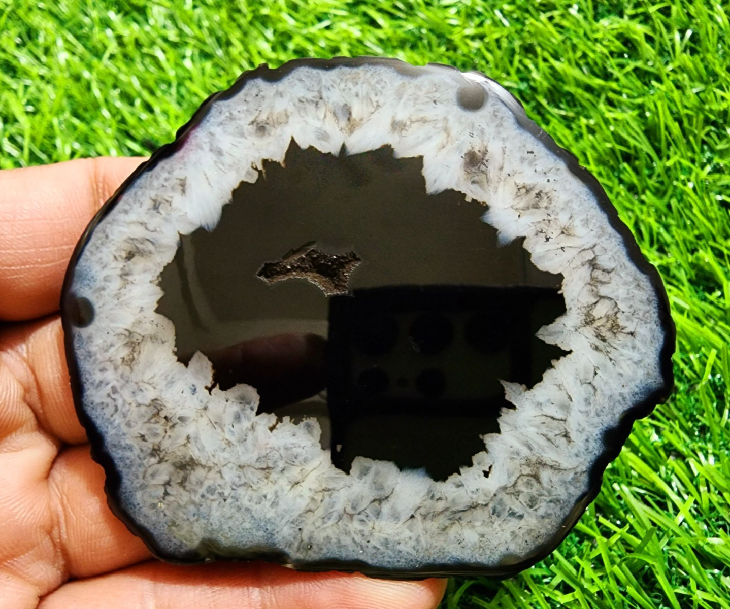 371ct Top Banded Slice Agate Slab Crystal Polished Druzy Gemstone Jewelry Making
