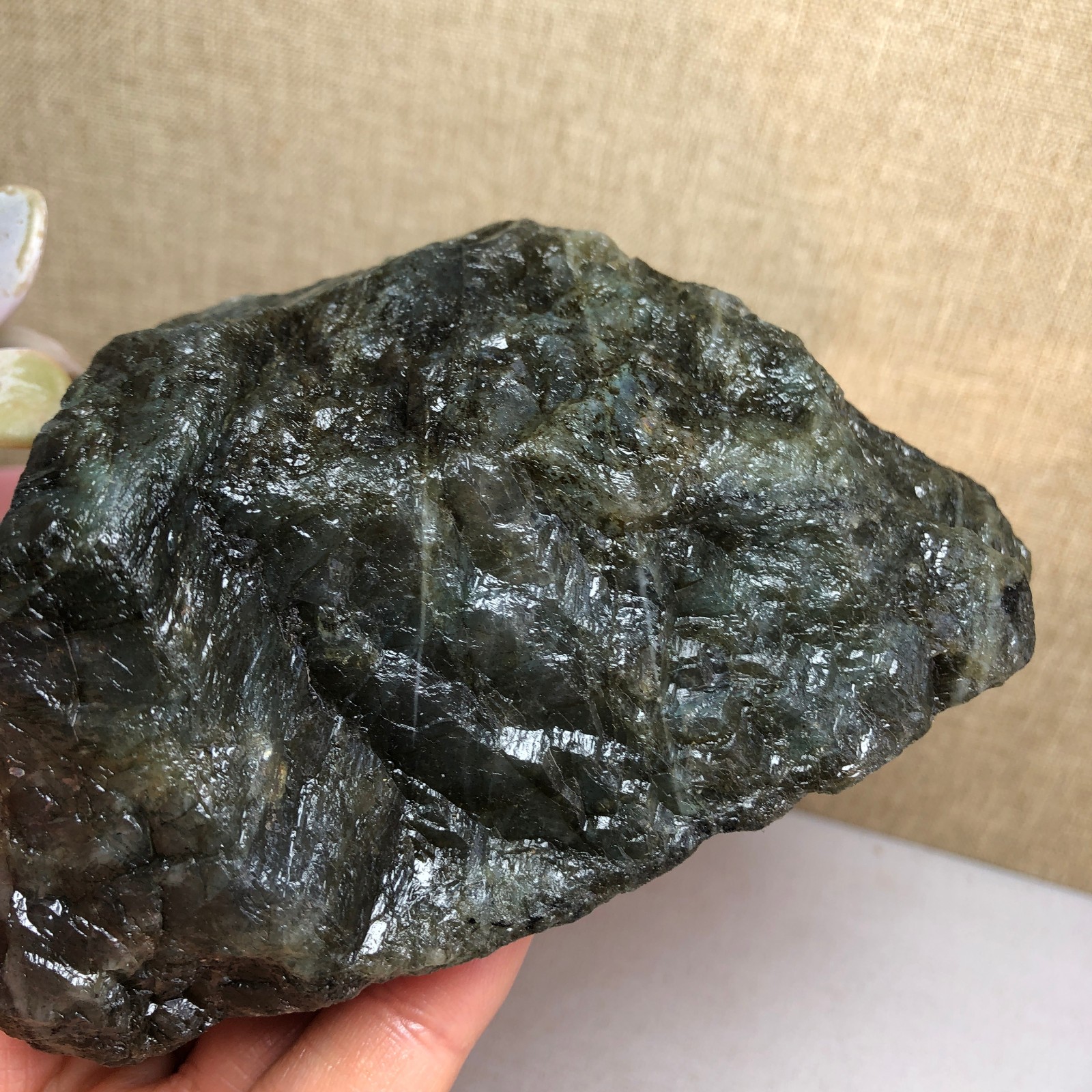 88mm Natural Labradorite Crystal gemstone rough original Specimen 424g A2629