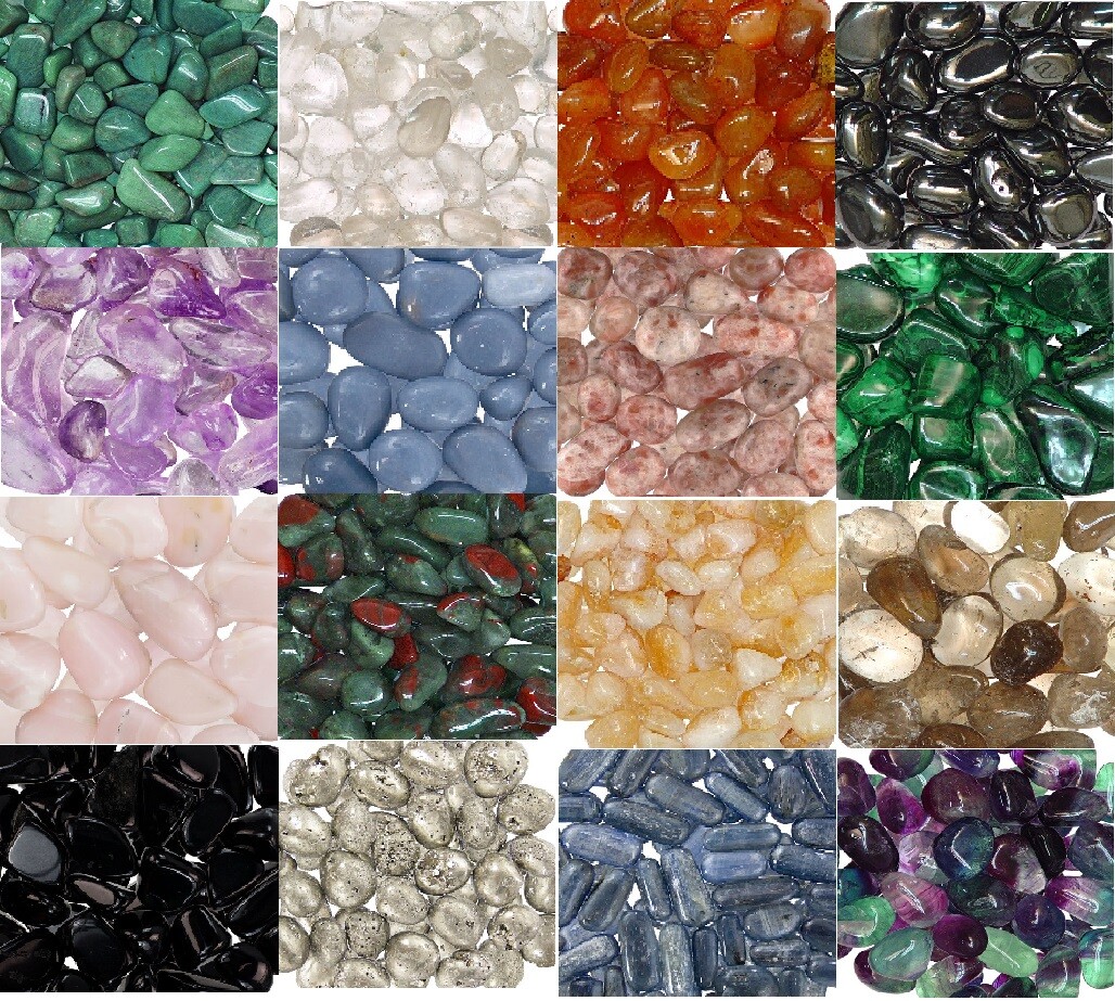 5 Pack Lot Tumbled Stones, 0.75-1.25 Inch, Medium / Large Crystal Healing Stones