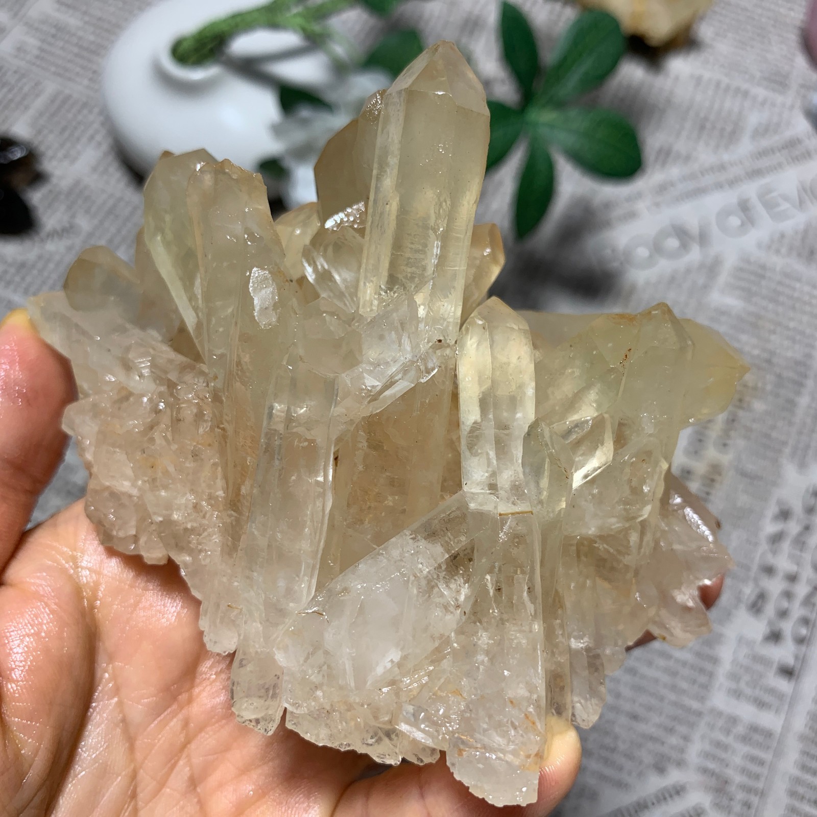 449g Natural Clear White Crystal Quartz Cluster Rough Healing Specimen