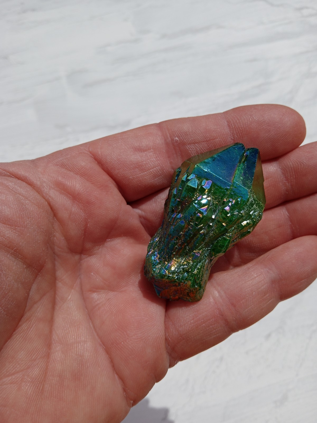 9 Pieces Irregular Rainbow 🌈 Titanium Aura Quartz Points! Healing, 2 Lbs! G1