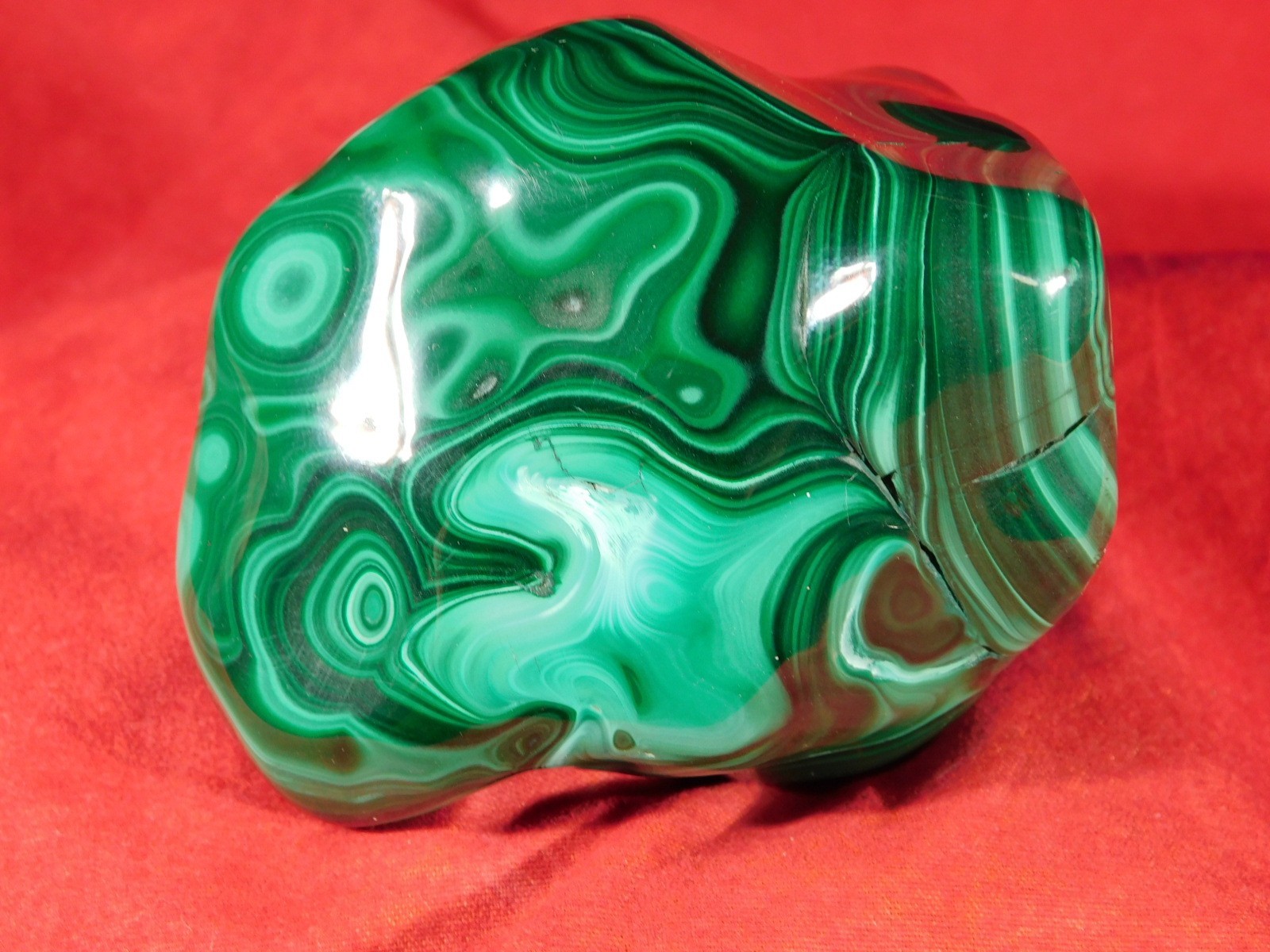 BIG! Polished Deep GREEN Malachite STALACTITE or Stalagmite From the Congo 583gr