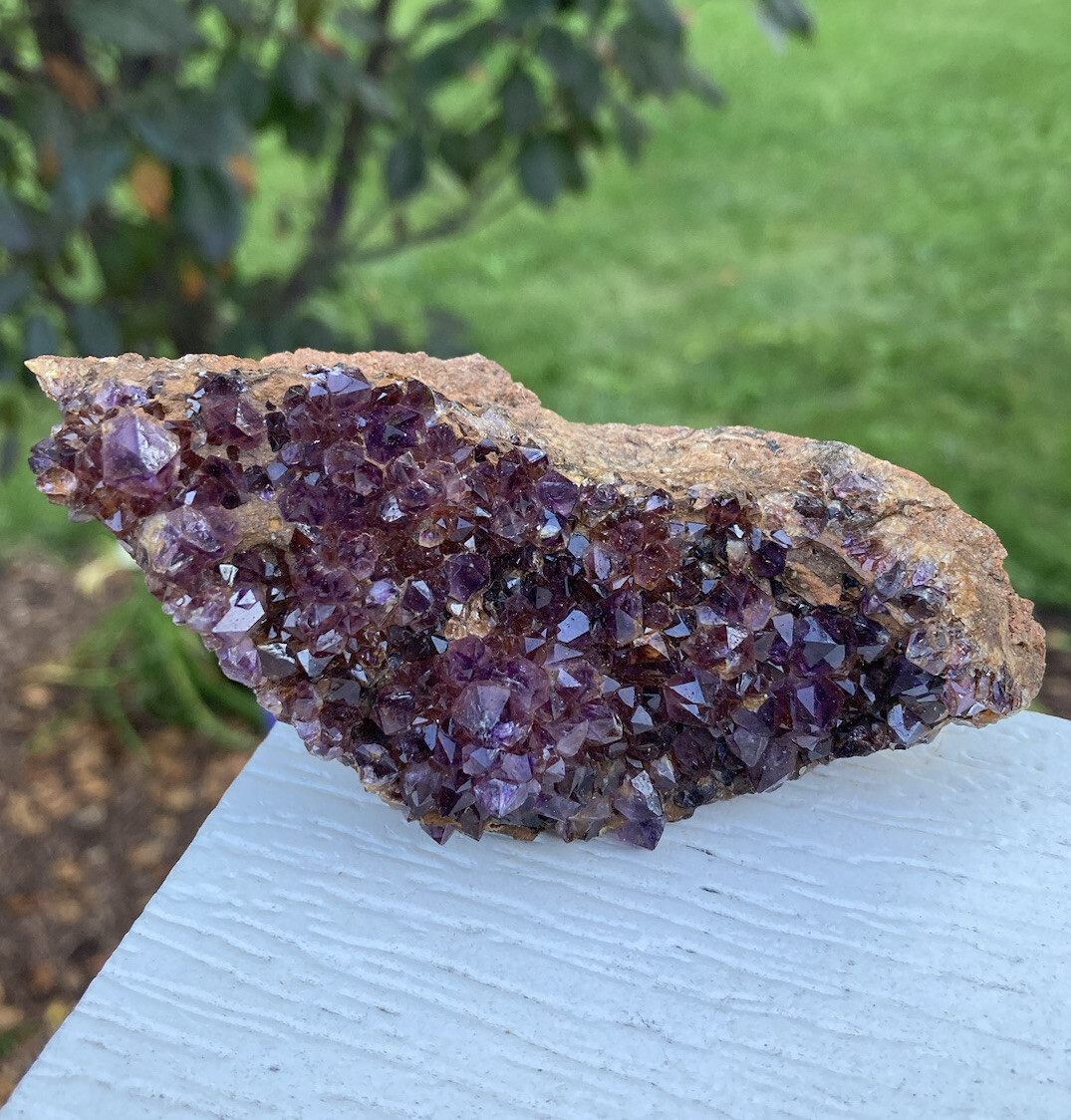 161g XTRA DARK PURPLE AMETHYST SPIRIT QUARTZ Fairy Cactus Crystal Cluster 4″
