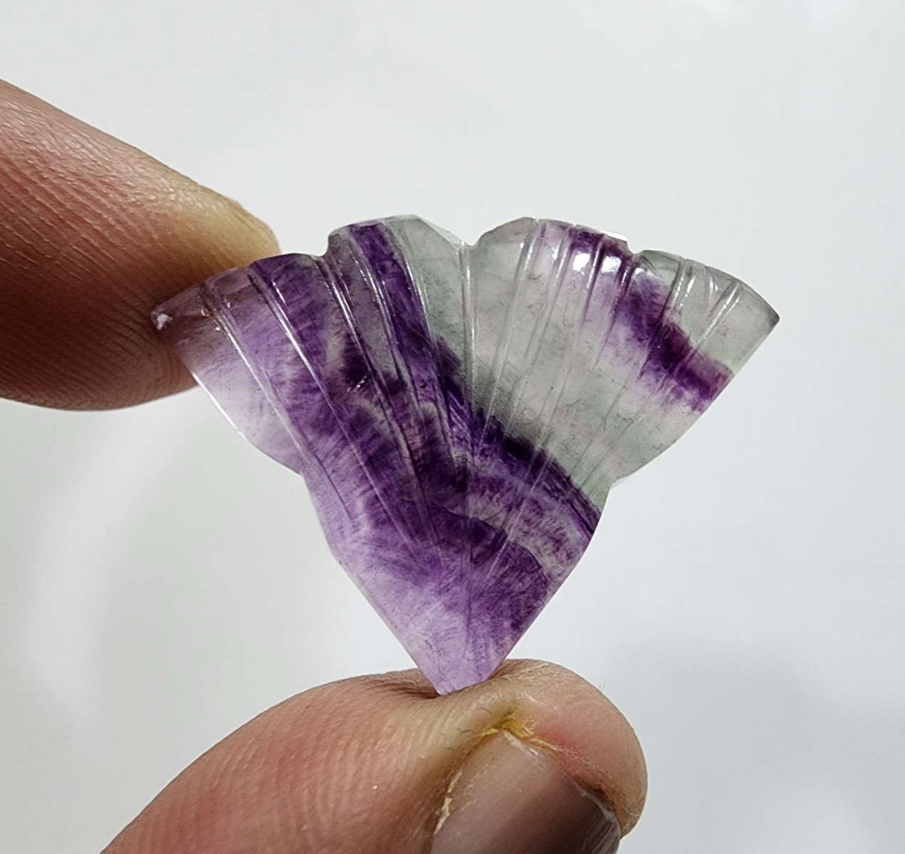 High Quality Designing Carving Rainbow Fluorite Fancy 54 Crt Loose Gemstone