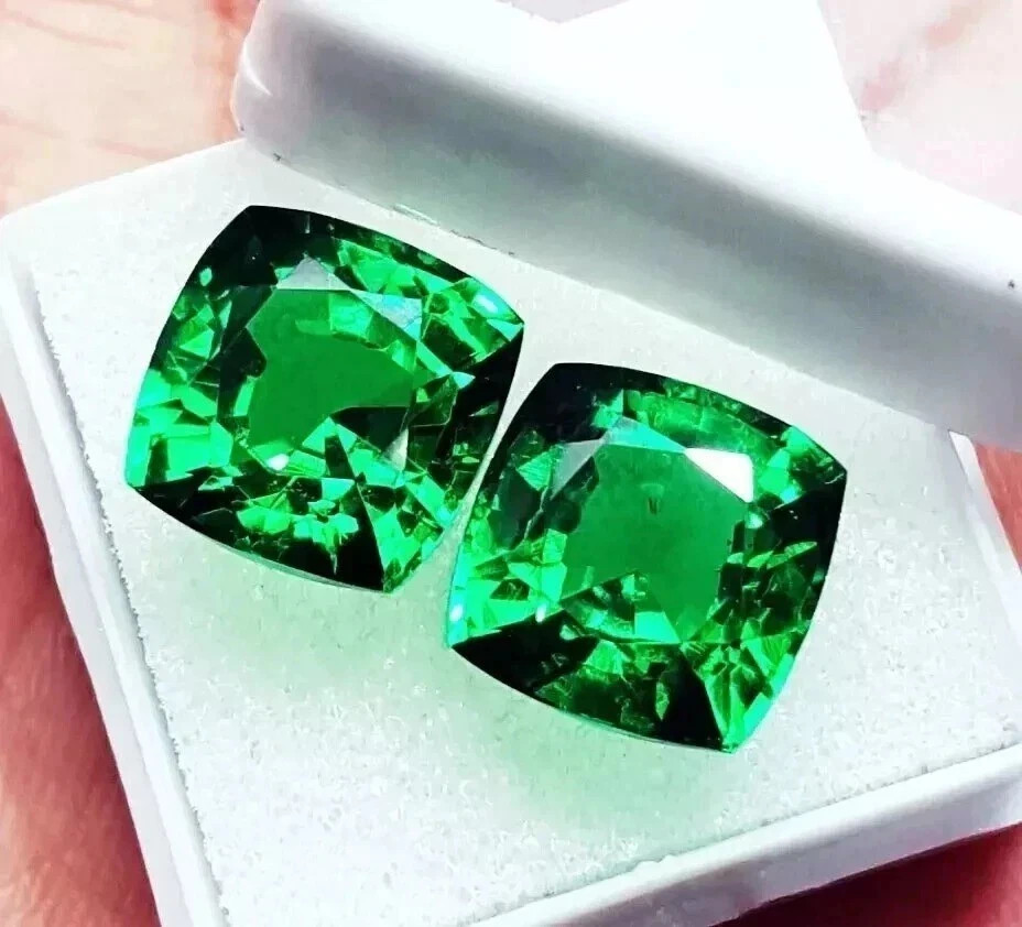 Natural Colombian CERTIFIED Emerald Pair 30 Ct Cushion Cut Matching Gem IGL 6LHF