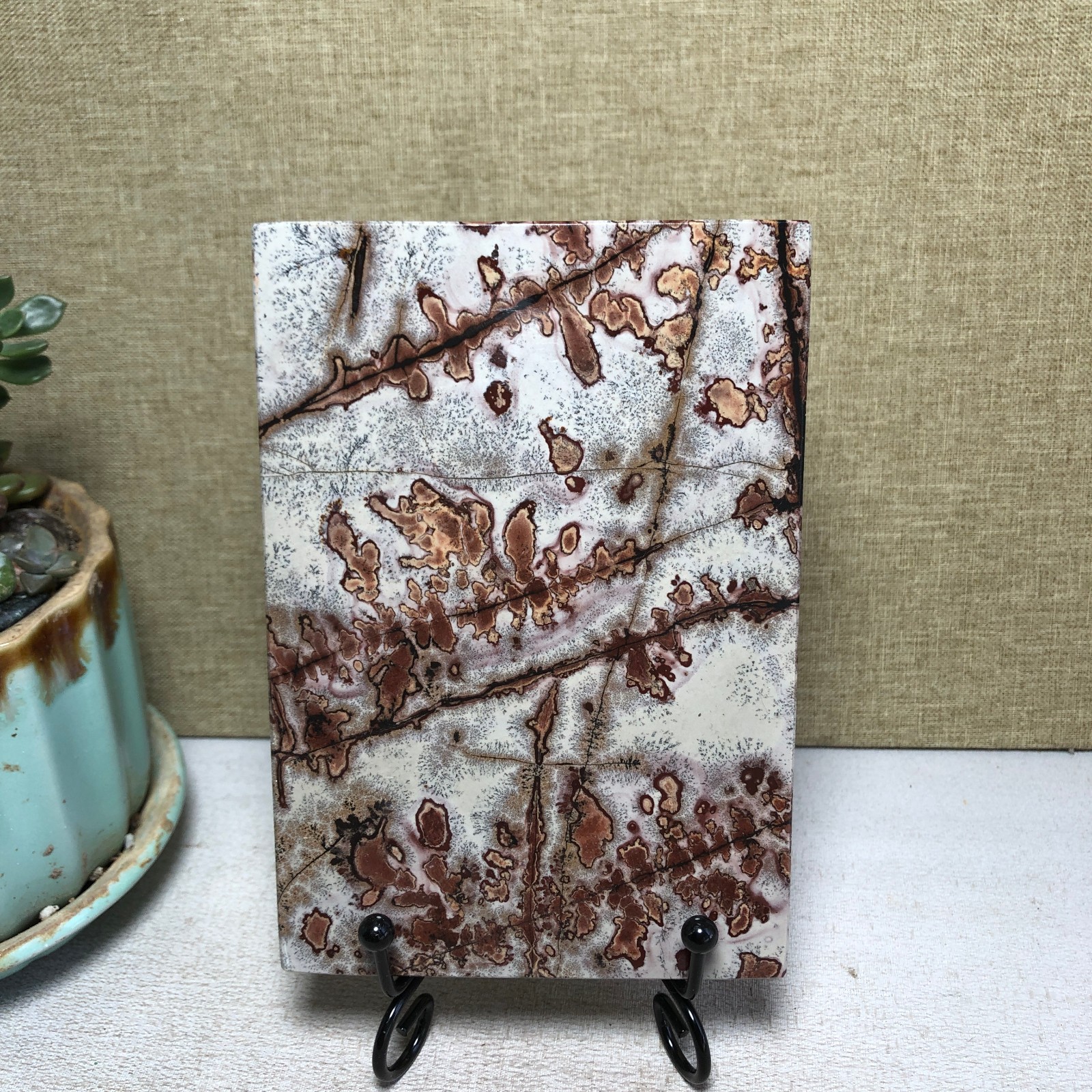 Natural Chinese painting stone crystal ornaments pictographic landscape A5061