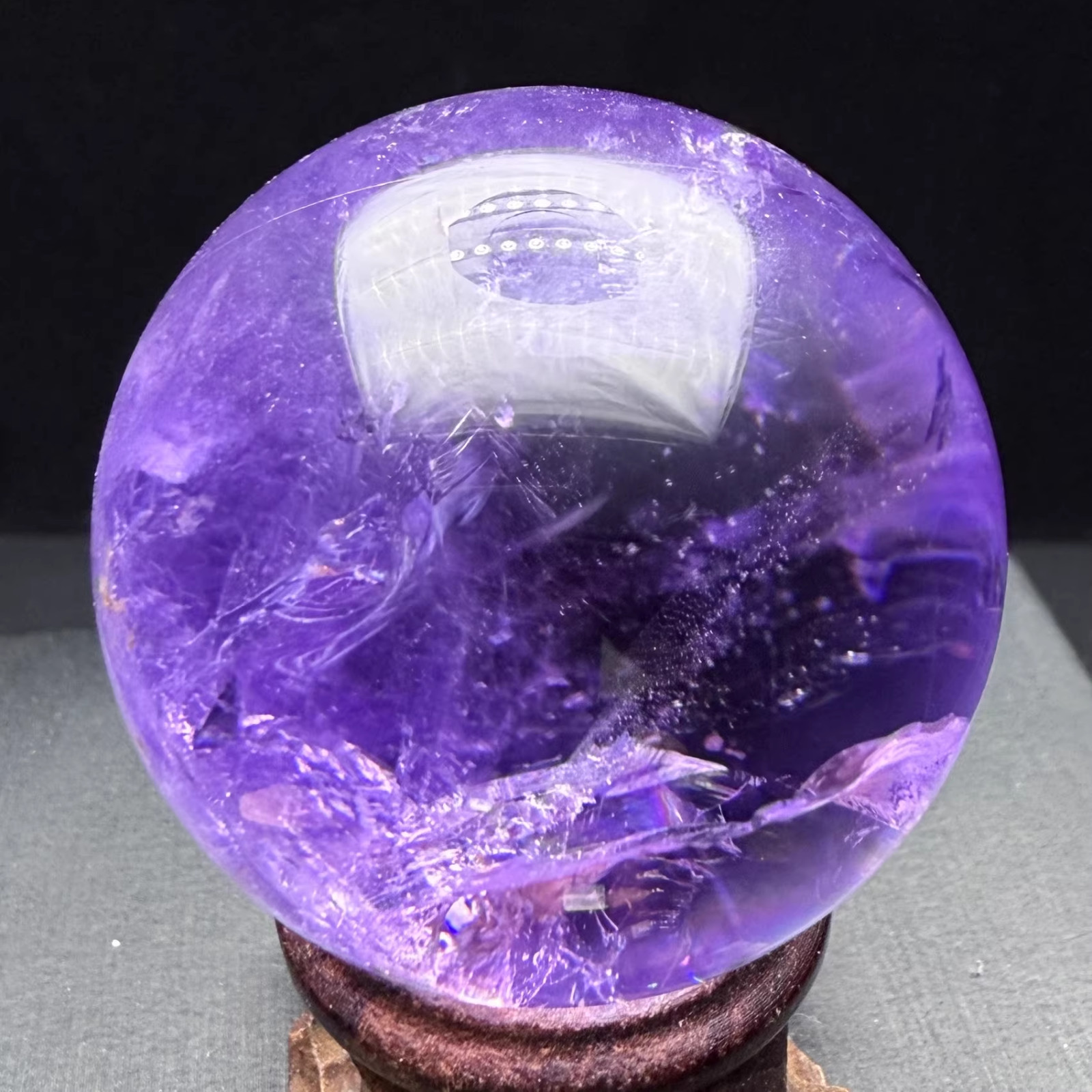 41mm Natural Rainbow Amethyst Quartz Sphere Energy Crystal Ball Reiki Decor