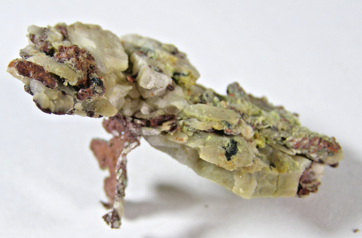 RARE NATIVE COPPER on CALCITE – MOROCCO – 4.3 x 2.5 x 2.1 cms 15.16 gms #5