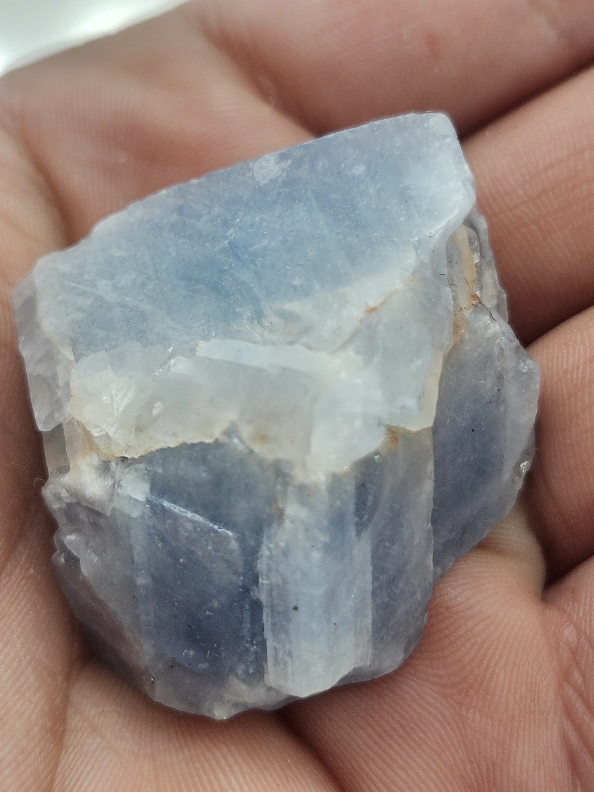 Natural Blue Calcite Raw Stone – Large Unpolished Sky Blue Crystal Chunk