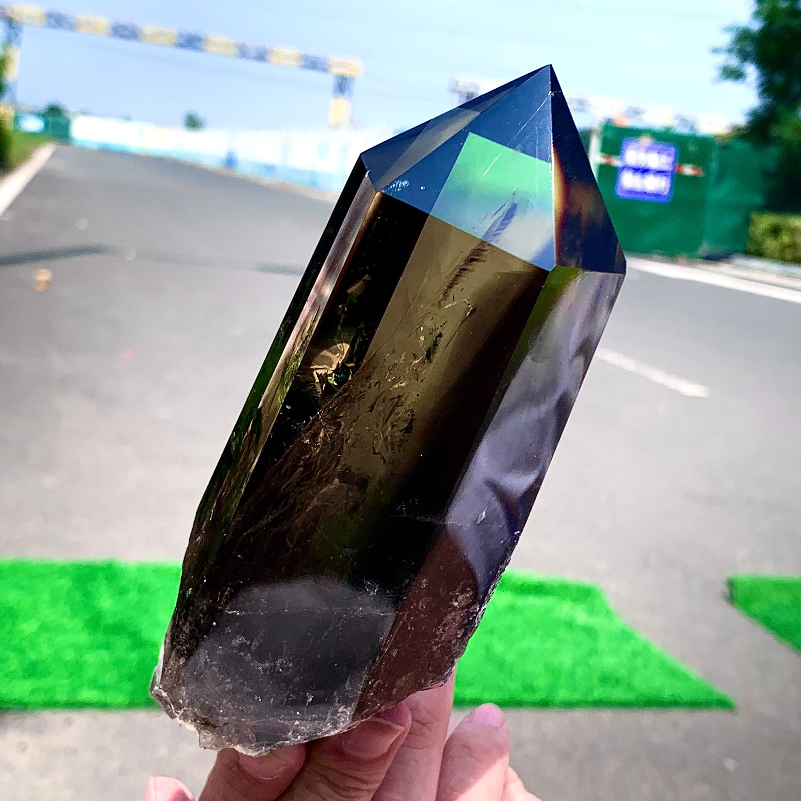 1.3LB Natural citrine obelisk tower wand points spiritual healing