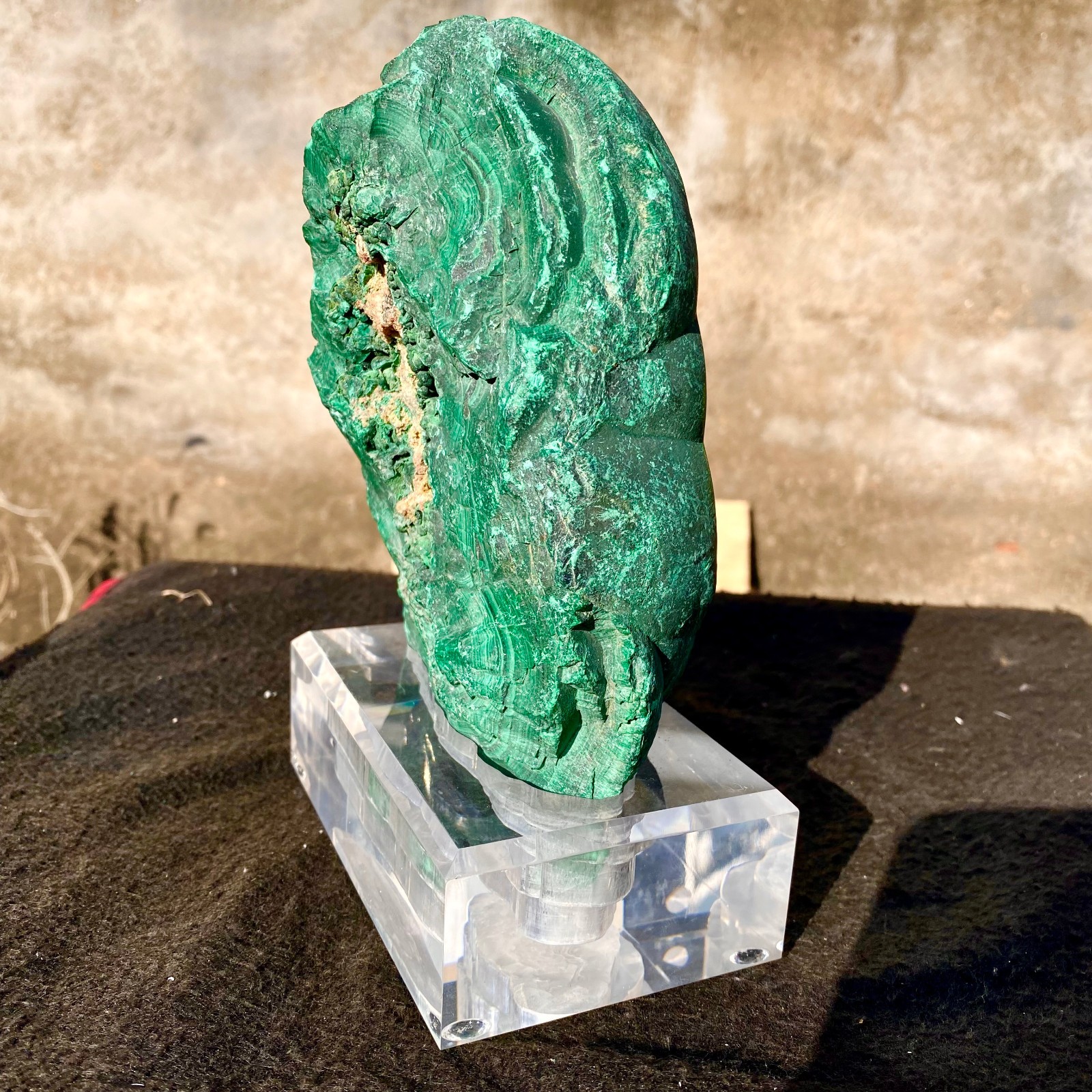 6.28LB Natural Green Malachite Crystal Flaky Pattern Ore Specimen Quartz Healing