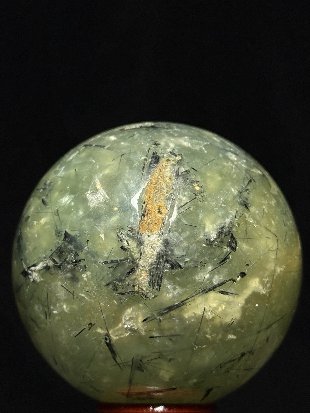 67mm PREHNITE EPIDOTE SPHERE 💚449g Green Mineral Reiki Chakra Gem Witch Crystal