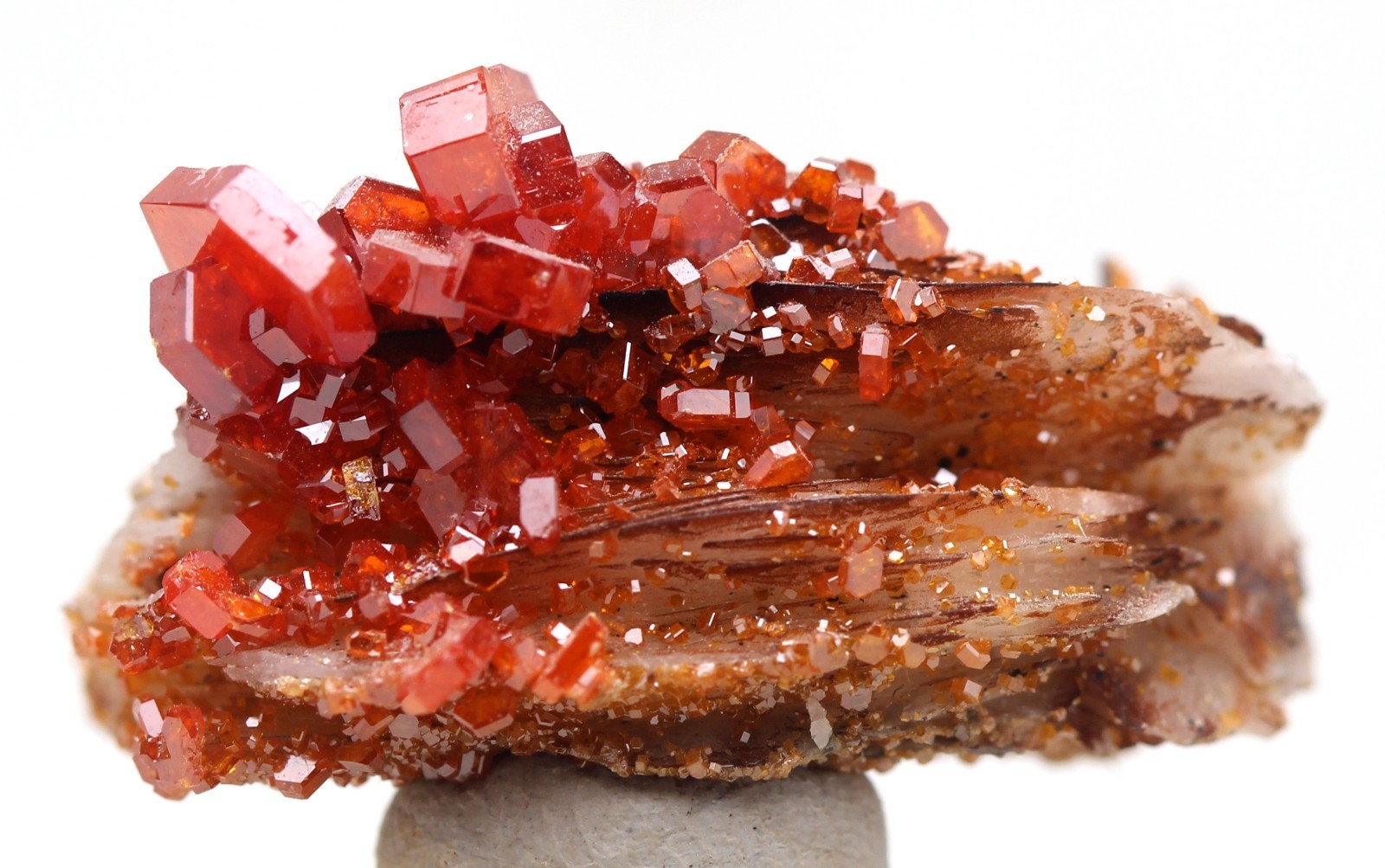 VANADINITE BARITE Crystal Mineral Specimen Cluster Matrix Red MOROCCO