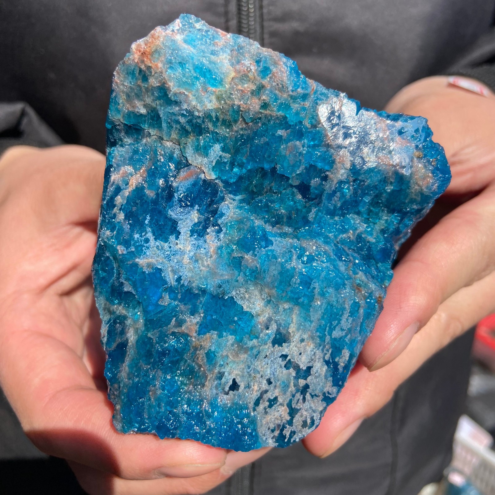 1.1lb Natural Blue Apatite Quartz Rough Rock Mineral Specimen Healing