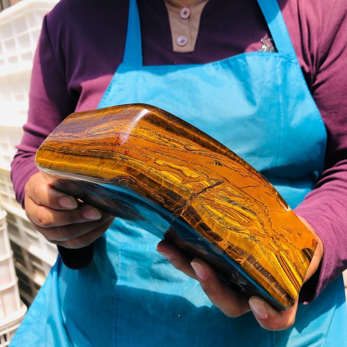 5.08 LB Natural Tiger Eye Polished Specimen Home Decor Raw Healing Stone 5355