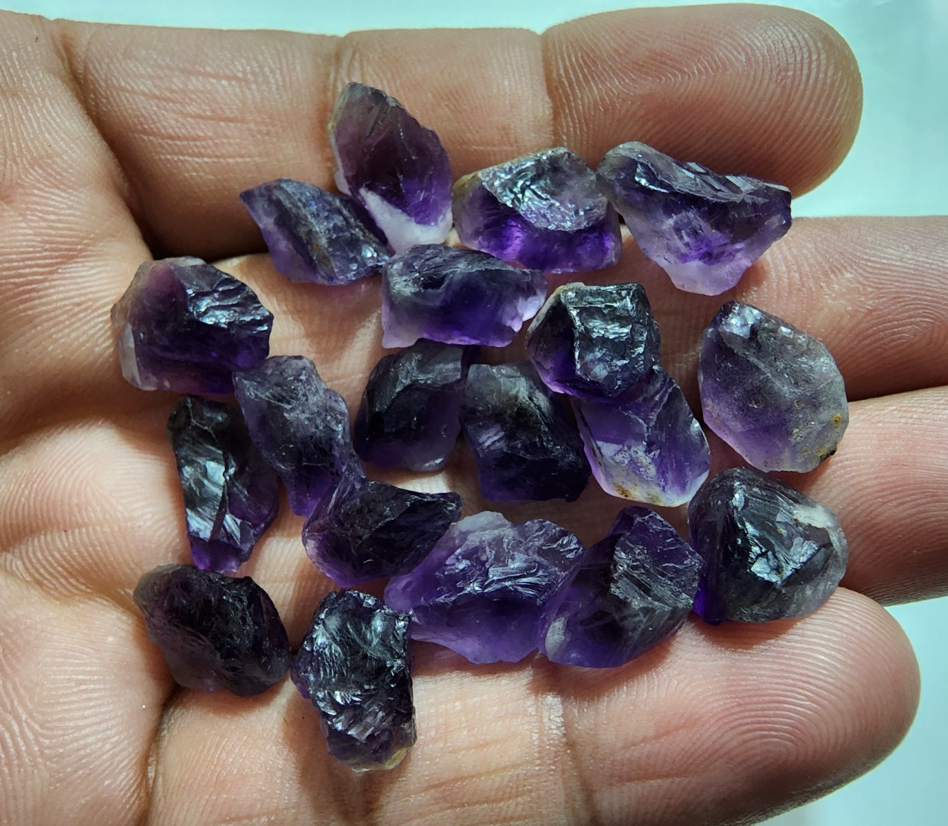 20 Pcs Amazing A+ Purple Amethyst Rough Gemstone Raw Size 12-14 MM Crystal Rough
