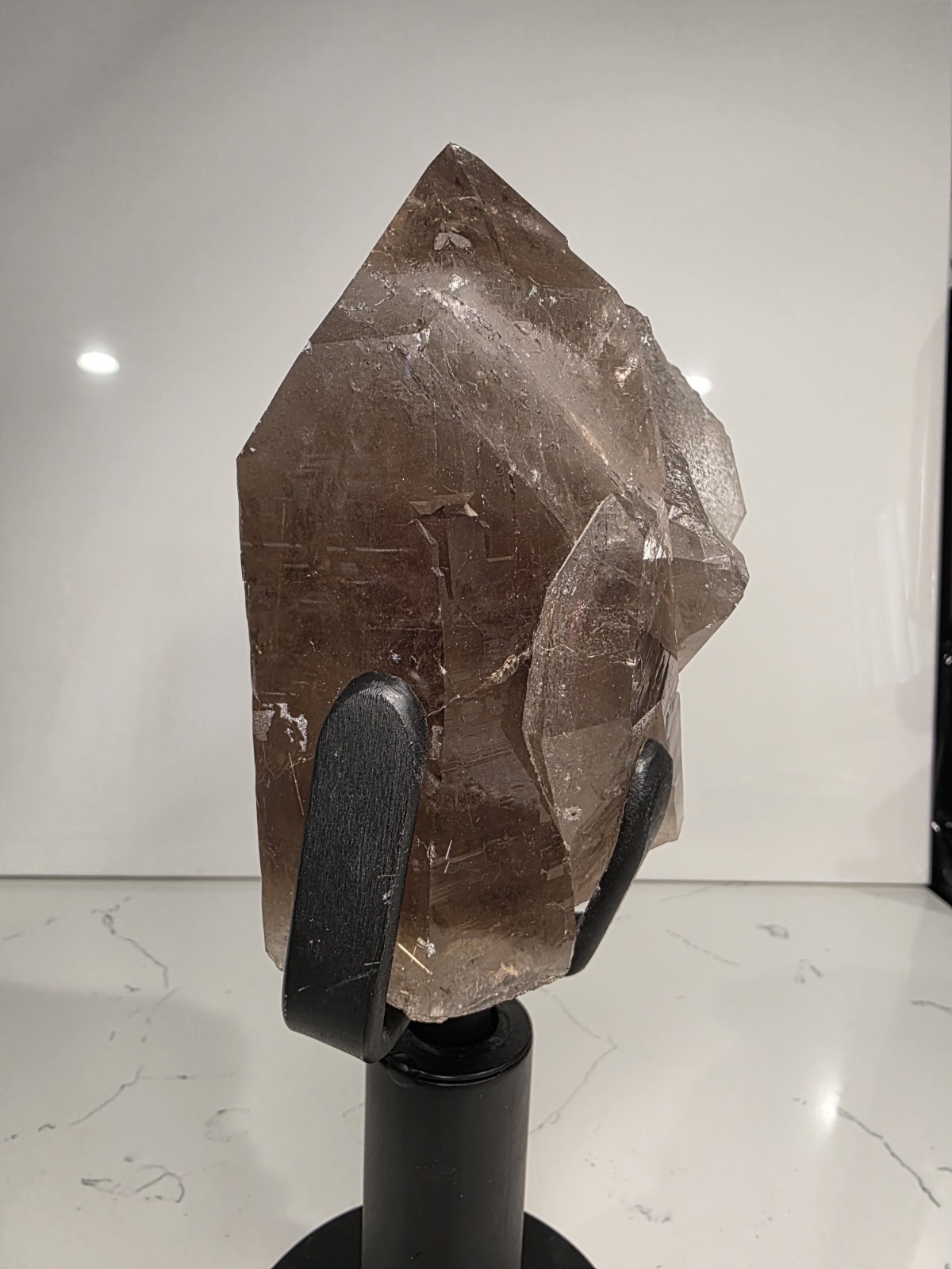 Natural Smoky Crystal Quartz Semi-polished Point Reiki Healing 3LB 5″ CHIPPED