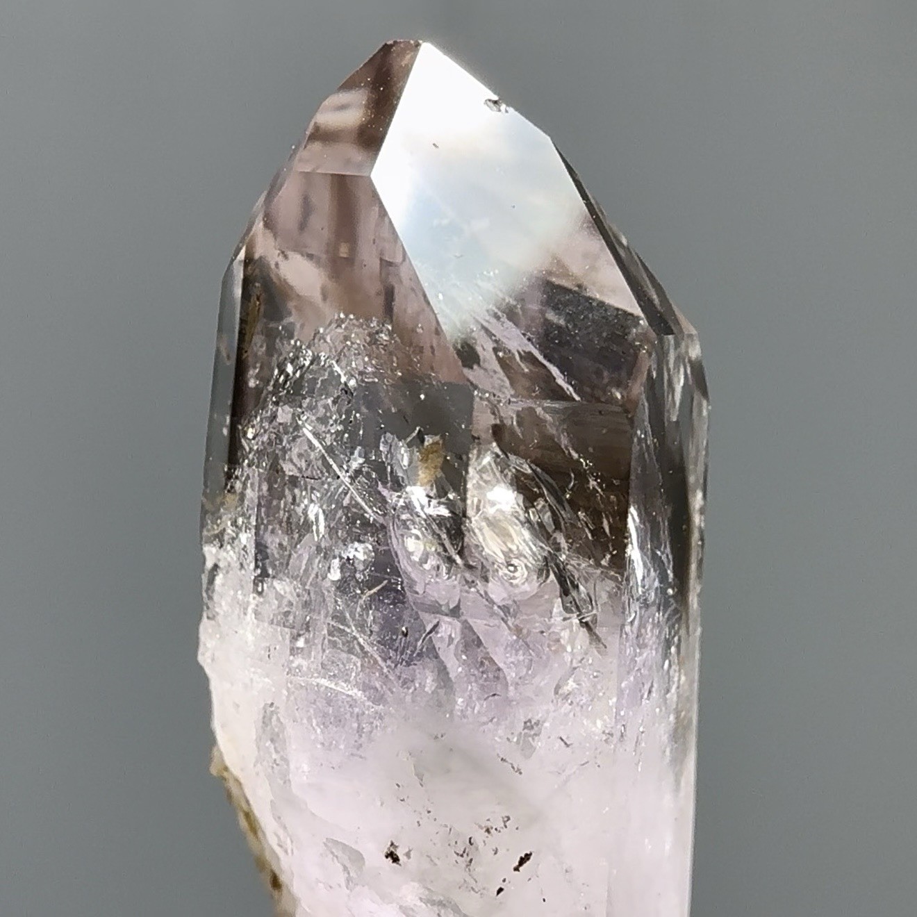 Huge Moving Bubble! Rare Golden Healer Brandberg Smoky Amethyst Enhydro Crystal