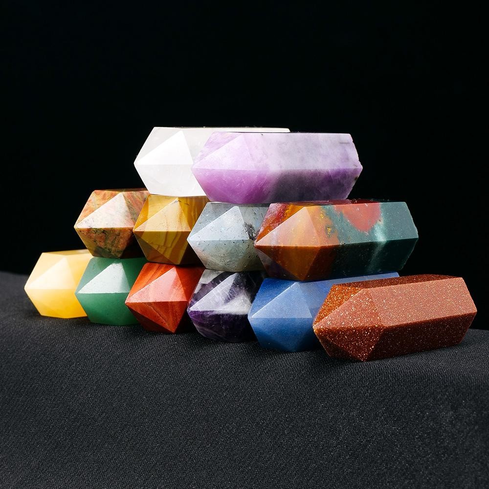 45mm Natural Crystal Point Wand 6 Faceted Prism Reiki Healing Chakra Stone