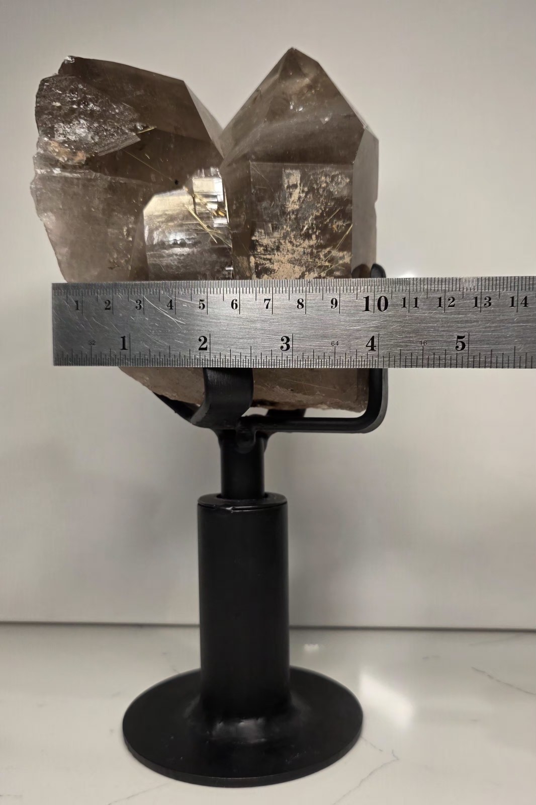 Natural Smoky Crystal Quartz Semi-polished Point Reiki Healing 3LB 5″ CHIPPED