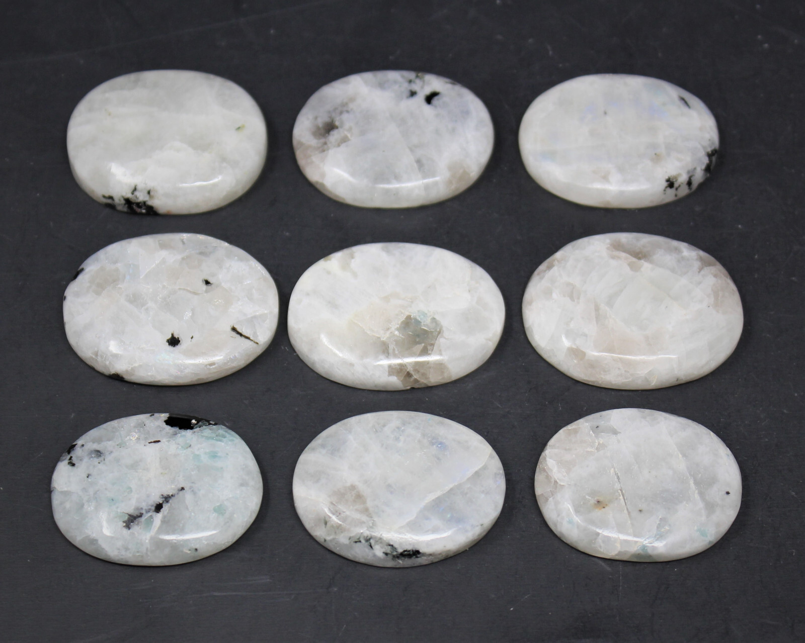 Rainbow Moonstone Worry Stone (Smooth Polished Rainbow Moonstone Palm Stone)