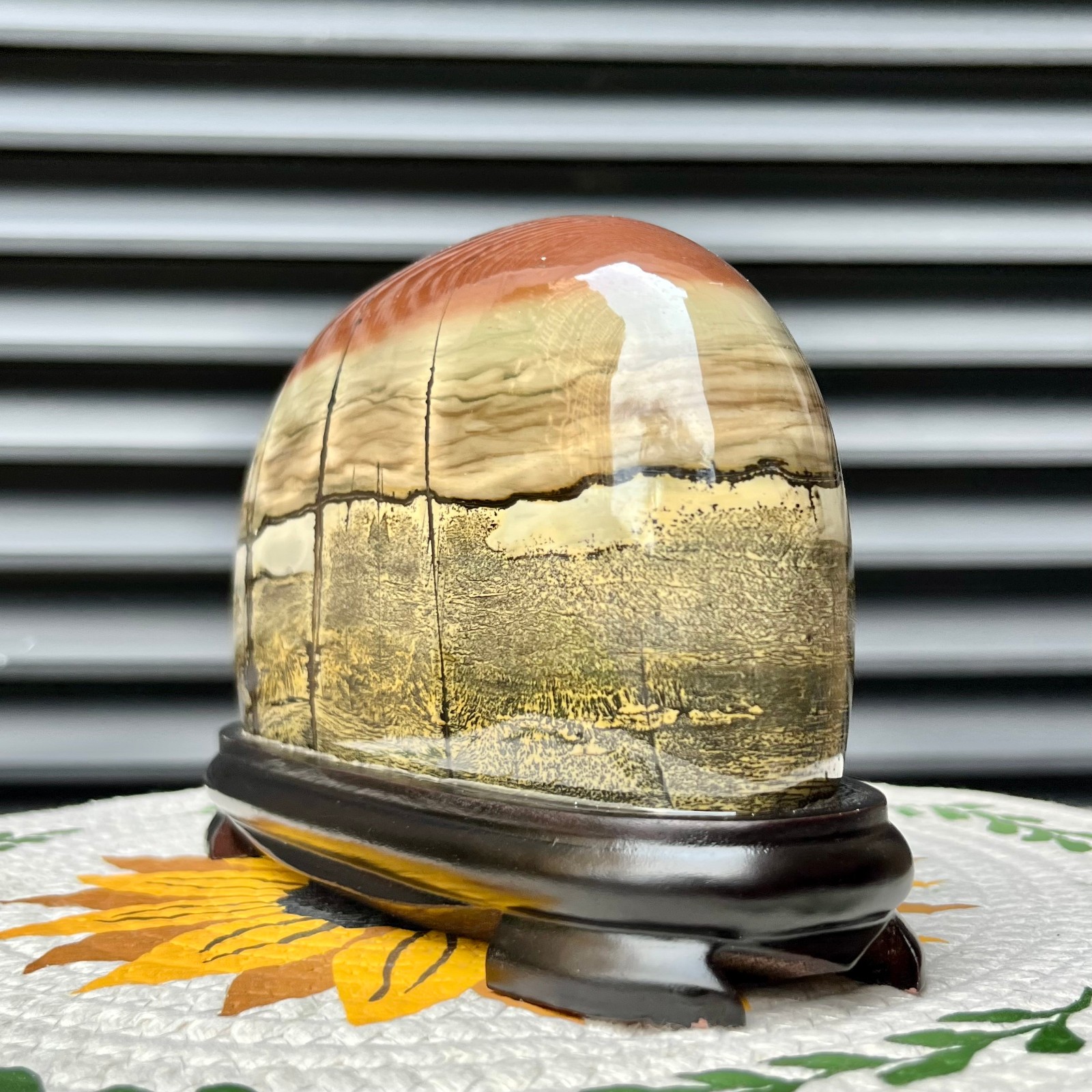 4.1 lb Stone Arc Landscape Art Holiday Gift Home Office Decor Display