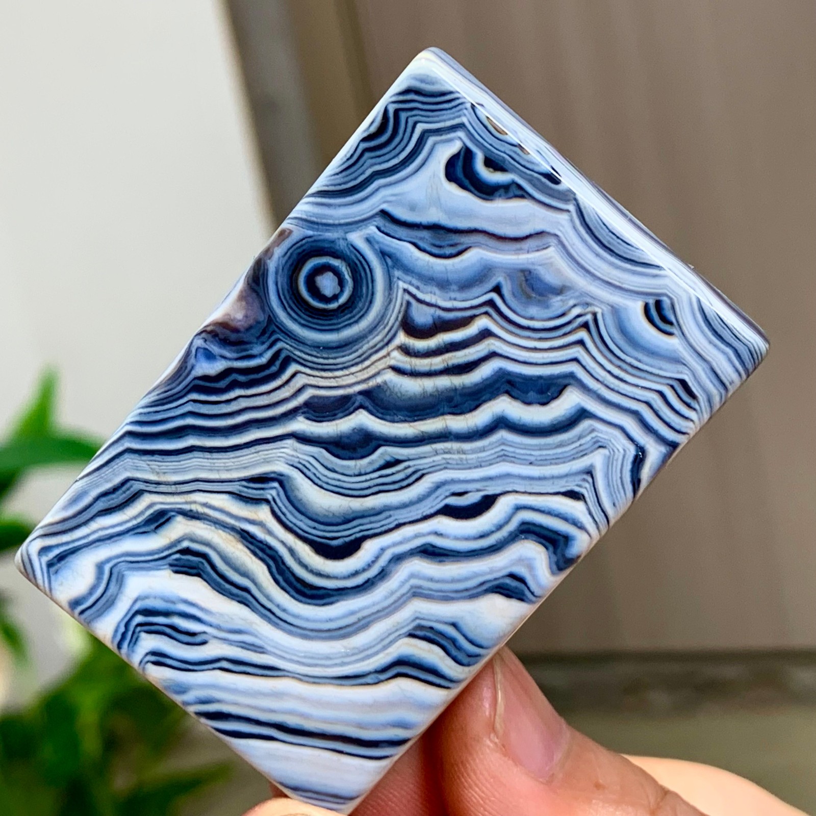 56g Natural Gobi Thousand Eyed Agate tumble palmstone Shape Reiki Chakra Healing