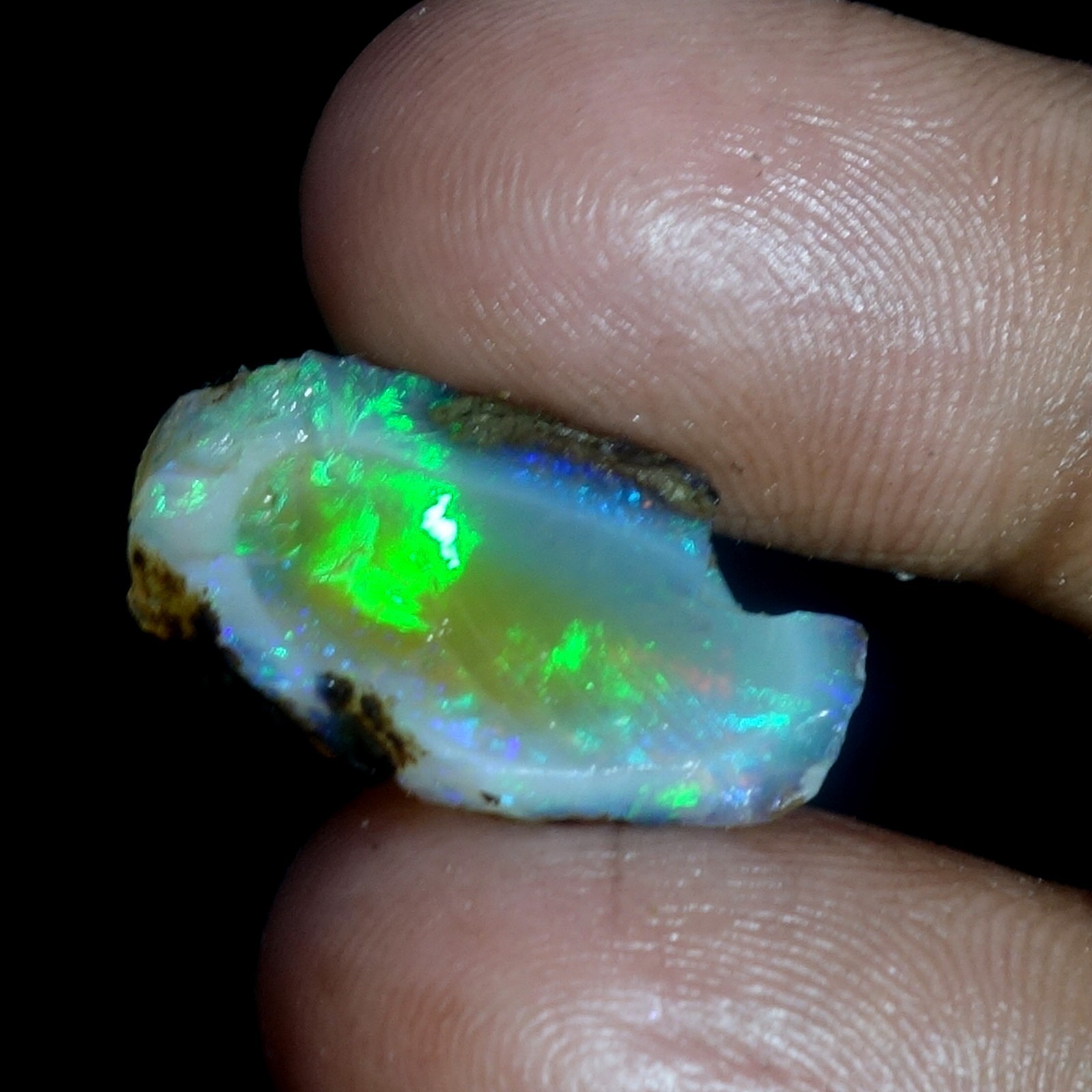 AA+ Ethiopian Oli Opal Rough Entreated Welo Opal Multi Fire Color Flash 11.60Cts