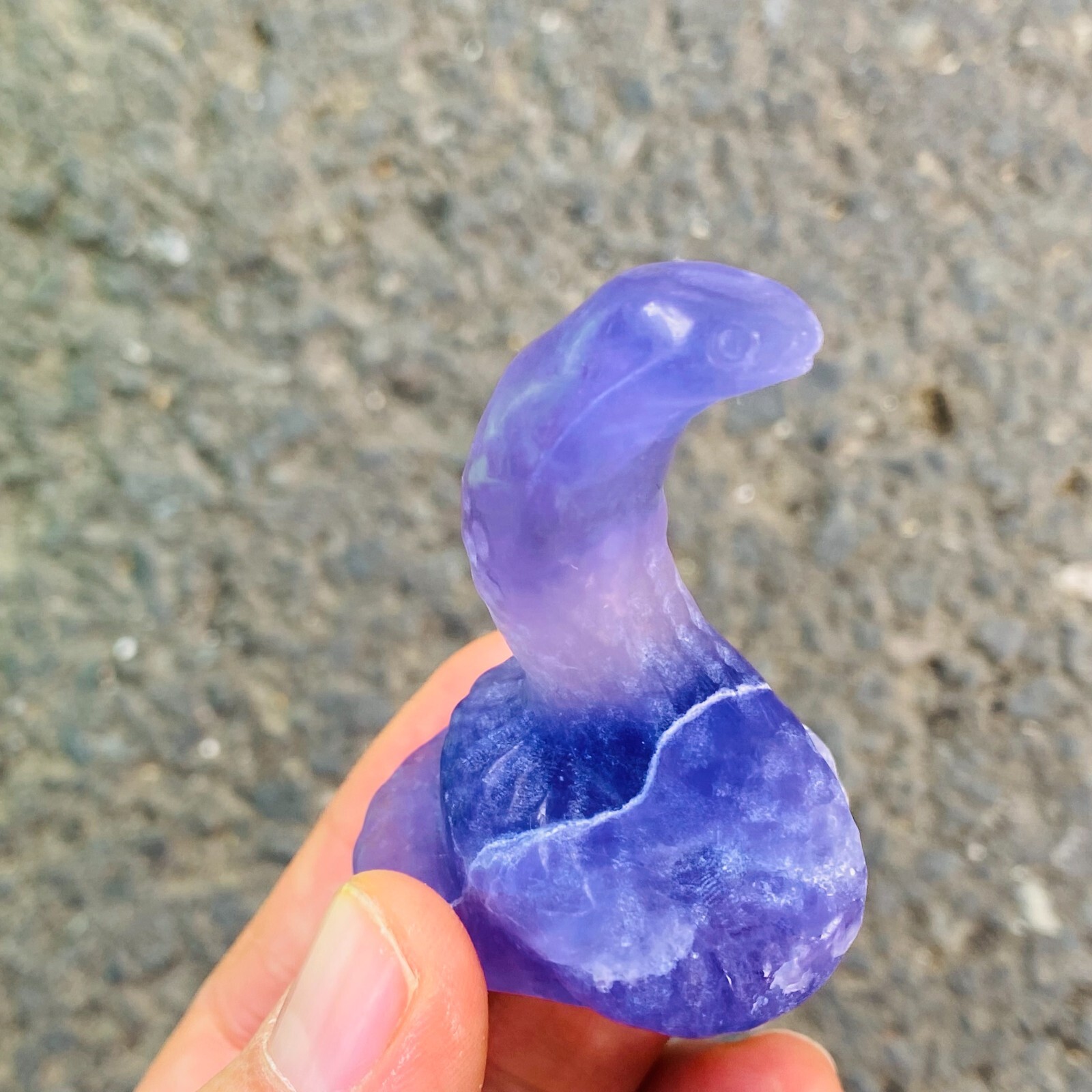 2″ Natural fluorite Quartz snake skull hand carved crystal reiki healing 1PC
