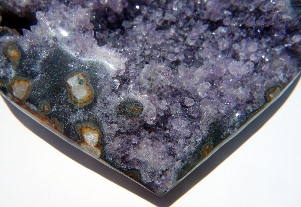 Large Purple Crystal Amethyst Stone Heart Uruguay