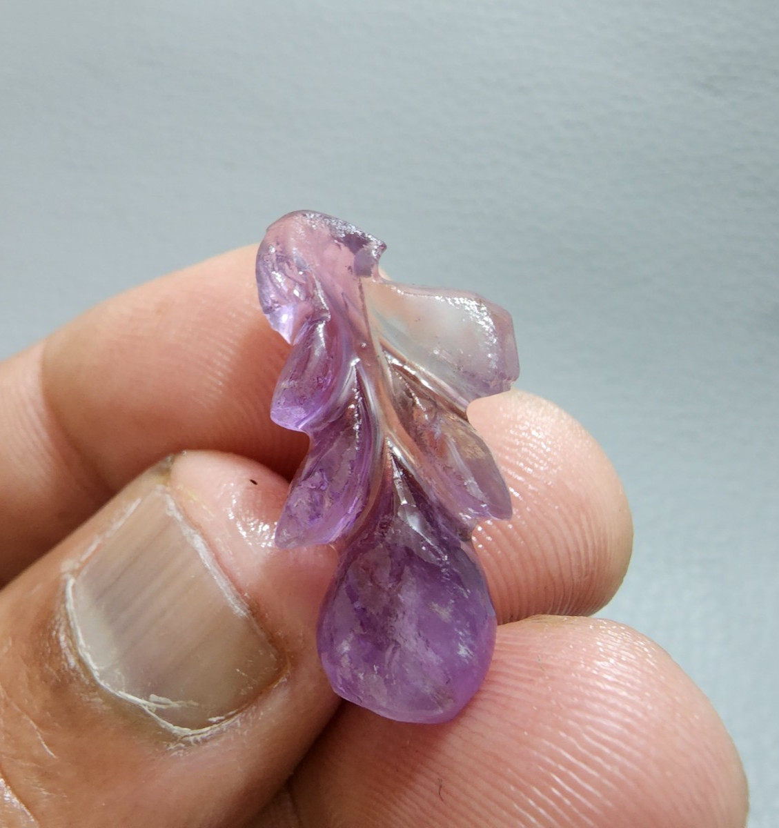 Lovely AA+ 19 Crt Purple Ametrine Flower Carving Gemstone Jewelry Making Carving