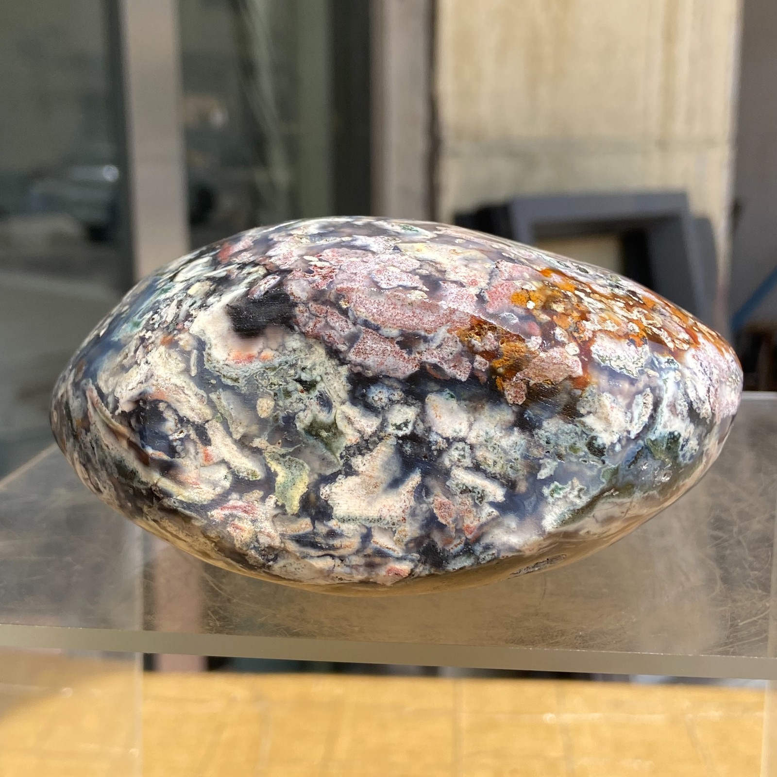 3.17LB Natural Colourful Ocean Jasper Crystal Display Specimen Healing