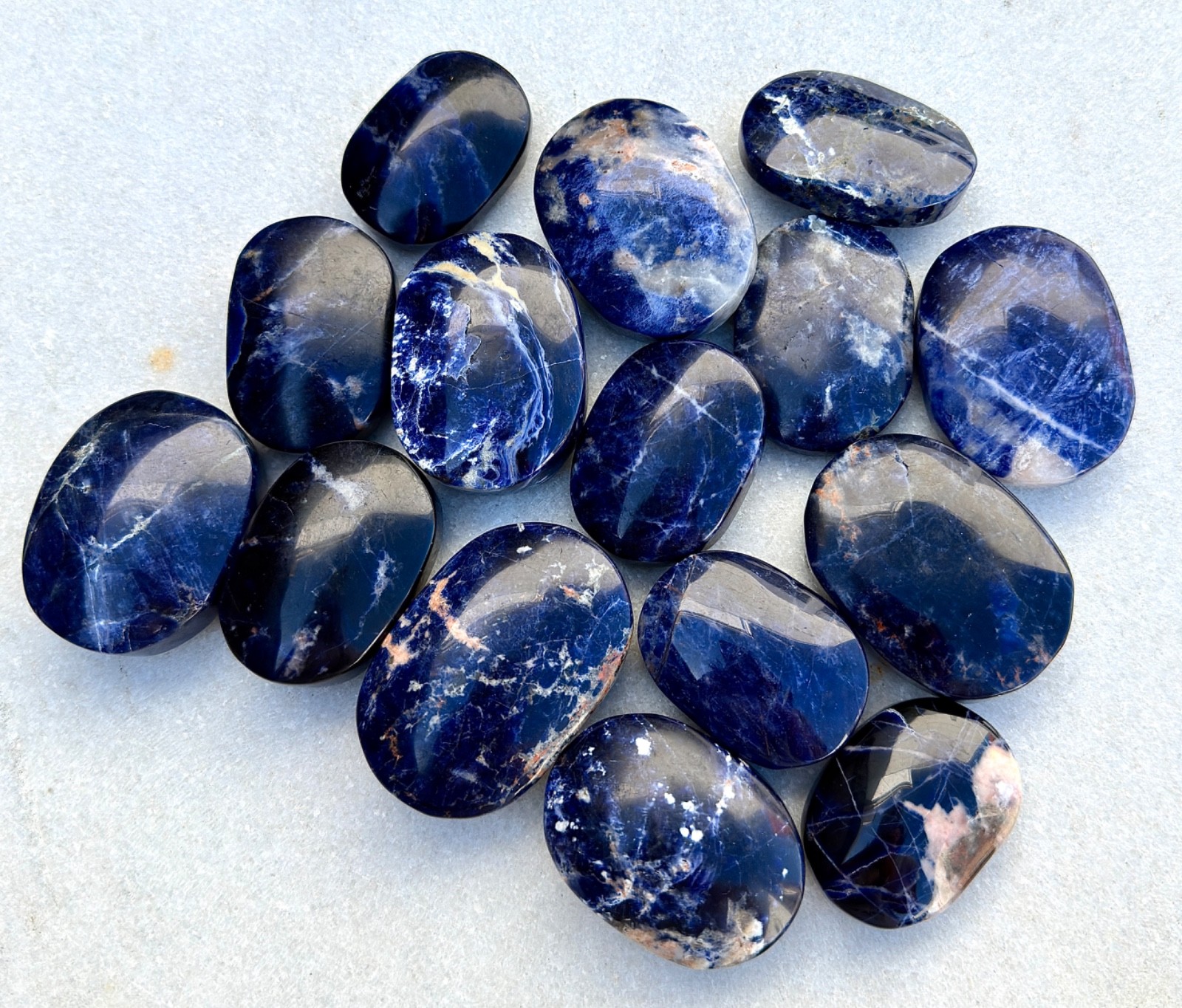 Wholesale Lot 2 Lbs Natural Sodalite Palm Stone Crystal Healing