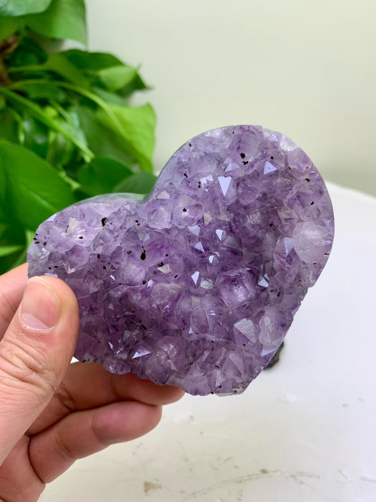 0.8kg Natural Amethyst heart-shaped quartz crystal Healing Ornaments