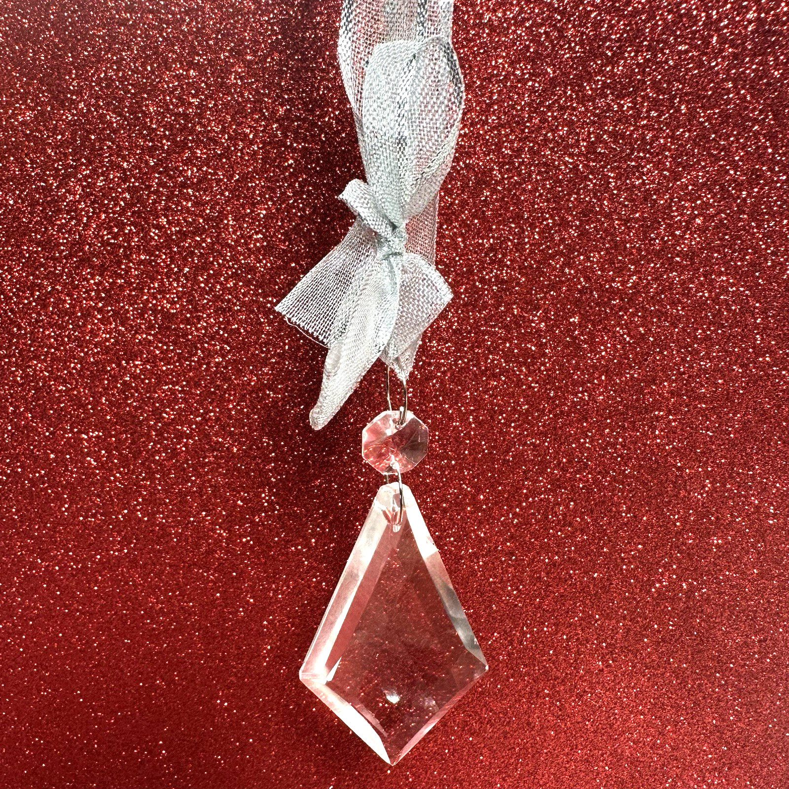 Vintage Diamond Triangle Crystal Pendants Prisms Hanging Chandelier Suncatcher
