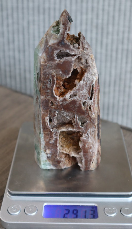 SPHALERITE WITH FLUORITE TOWER 5.07 INCHES TALL 291.3 GRAMS