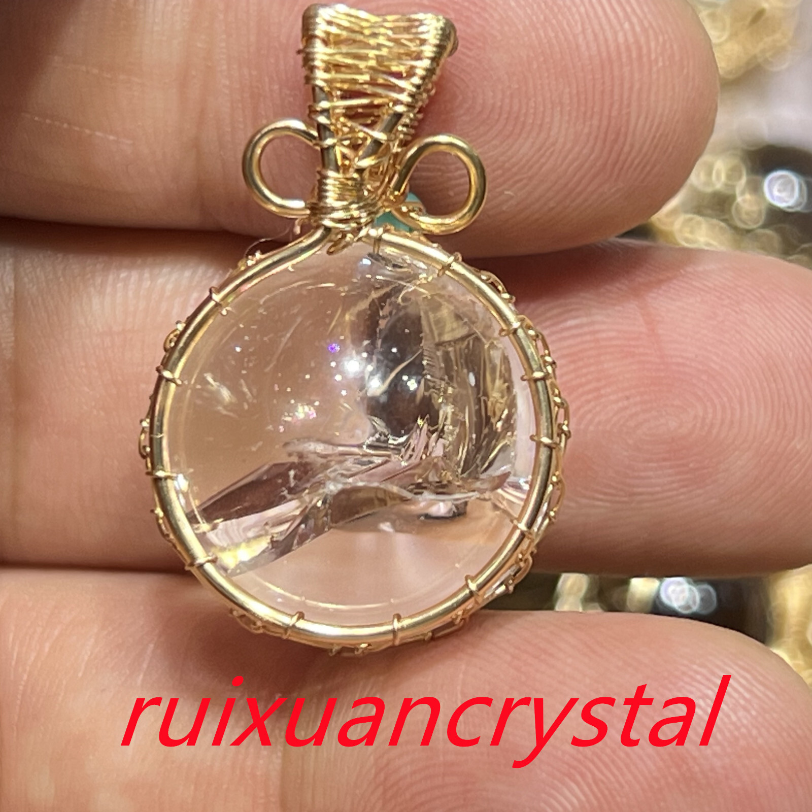 1PC Natural clear crystal Quartz sphere Rainbow Crystal Ball pendant Healing