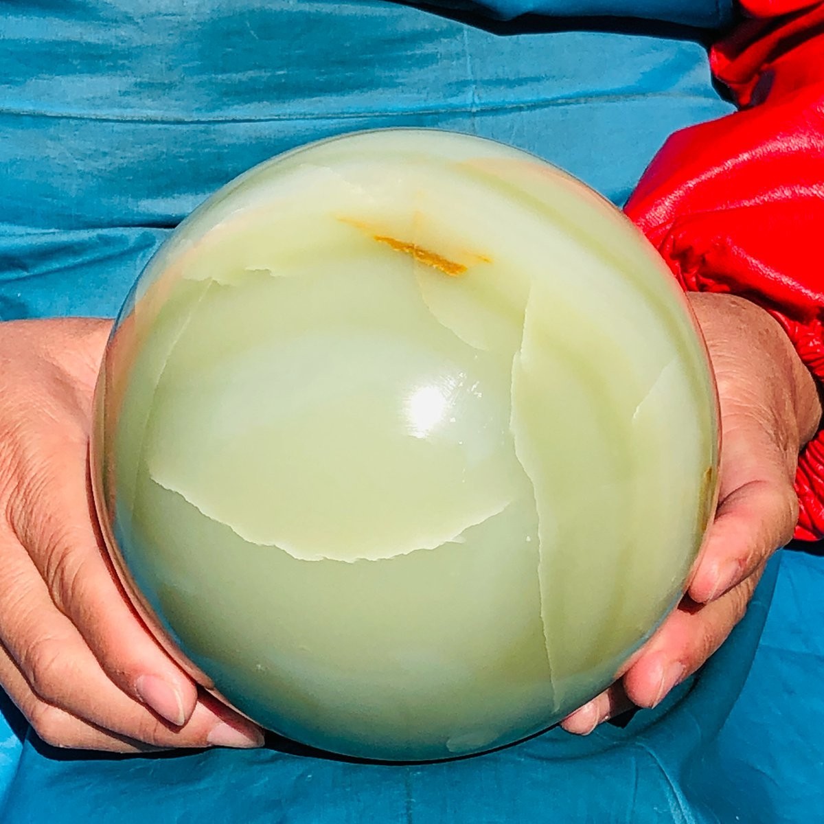 4170g Natural Afghan Jade Chakra Quartz Sphere healing ball Specimen