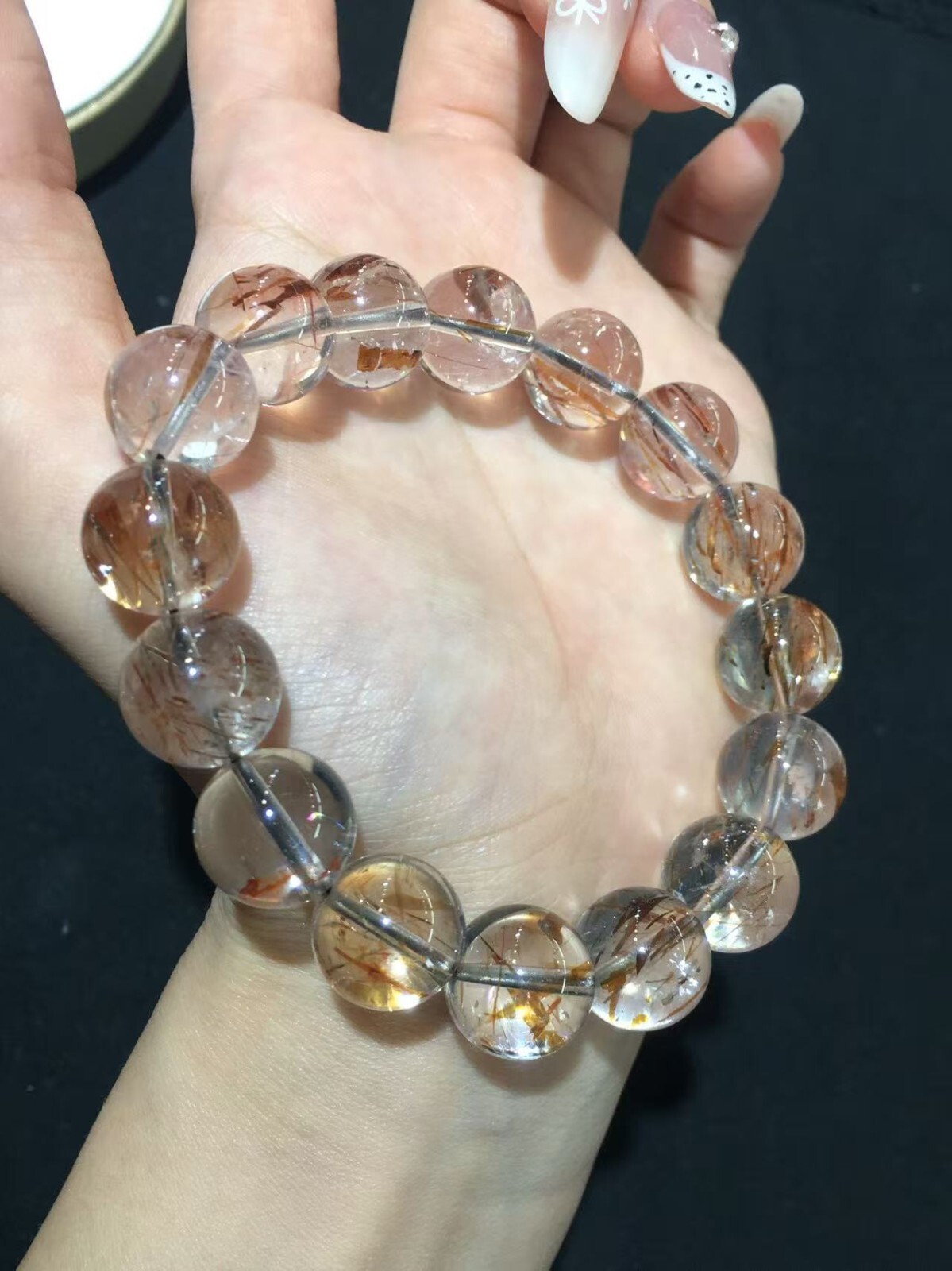 7mm Natural Super 7 Bead Bracelet Reiki Crystal Quartz Healing Decorate 1pc