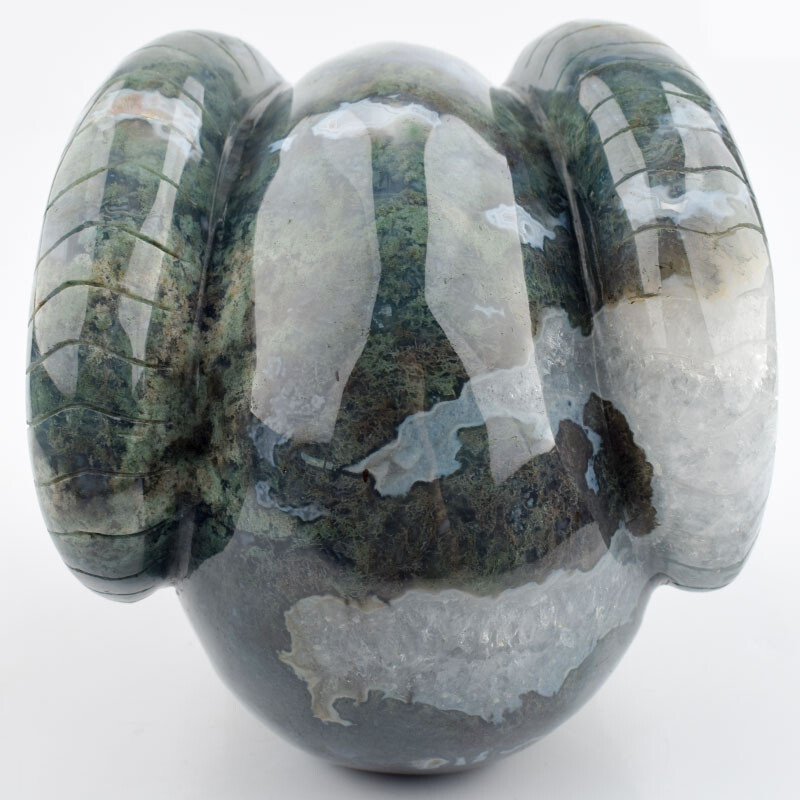 6 in Natural Aquatic AGATE Carved Crystal Skull,Realistic,Crystal Healing