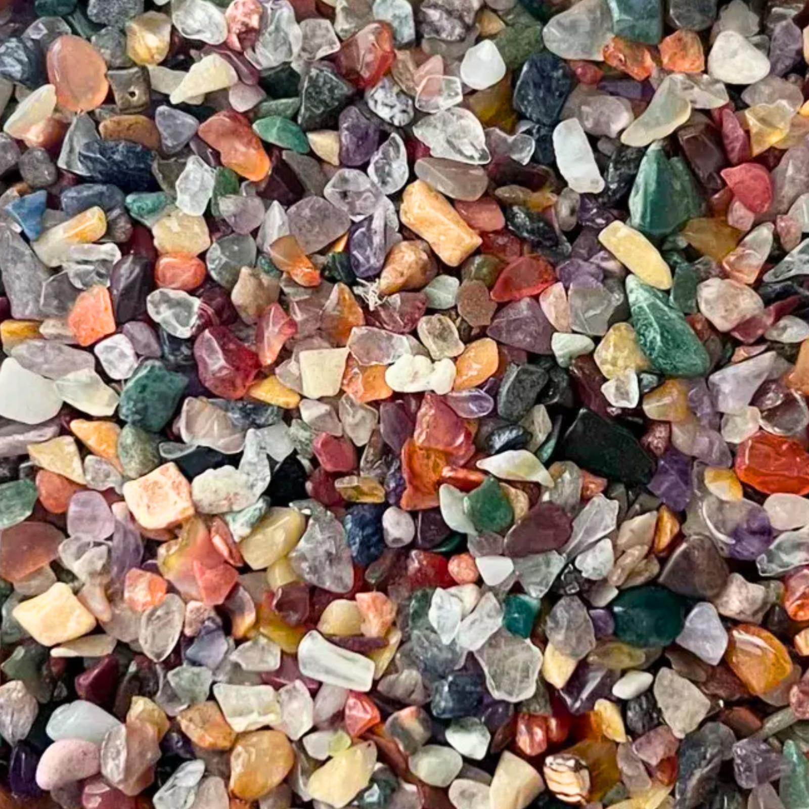 Mixed Assorted Tumbled Gemstone Chips, Polished Mini Stones 3-8mm Wholesale Bulk