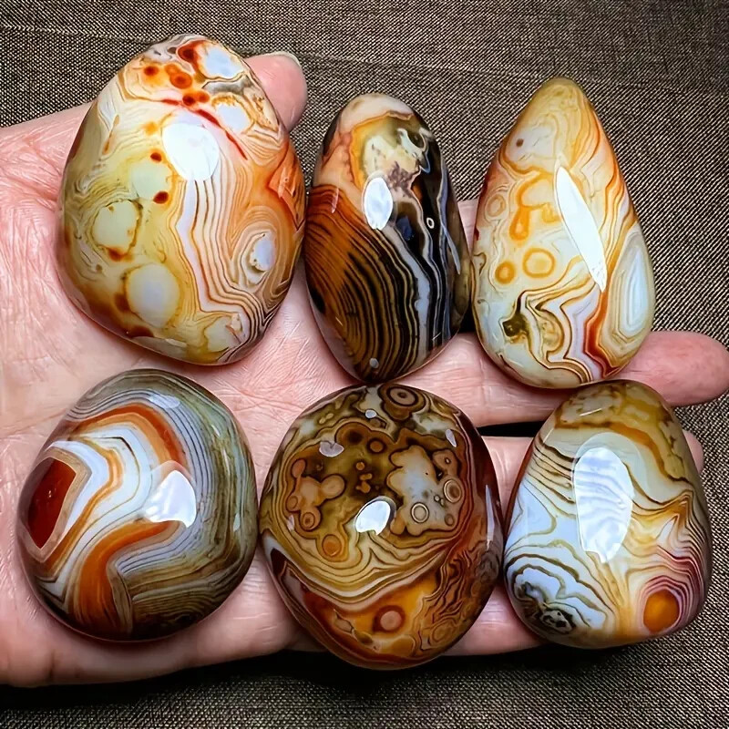 1 PCS Natural Polished Agate Stone Rock Ornament Family Unique Gift 90-110 Grams