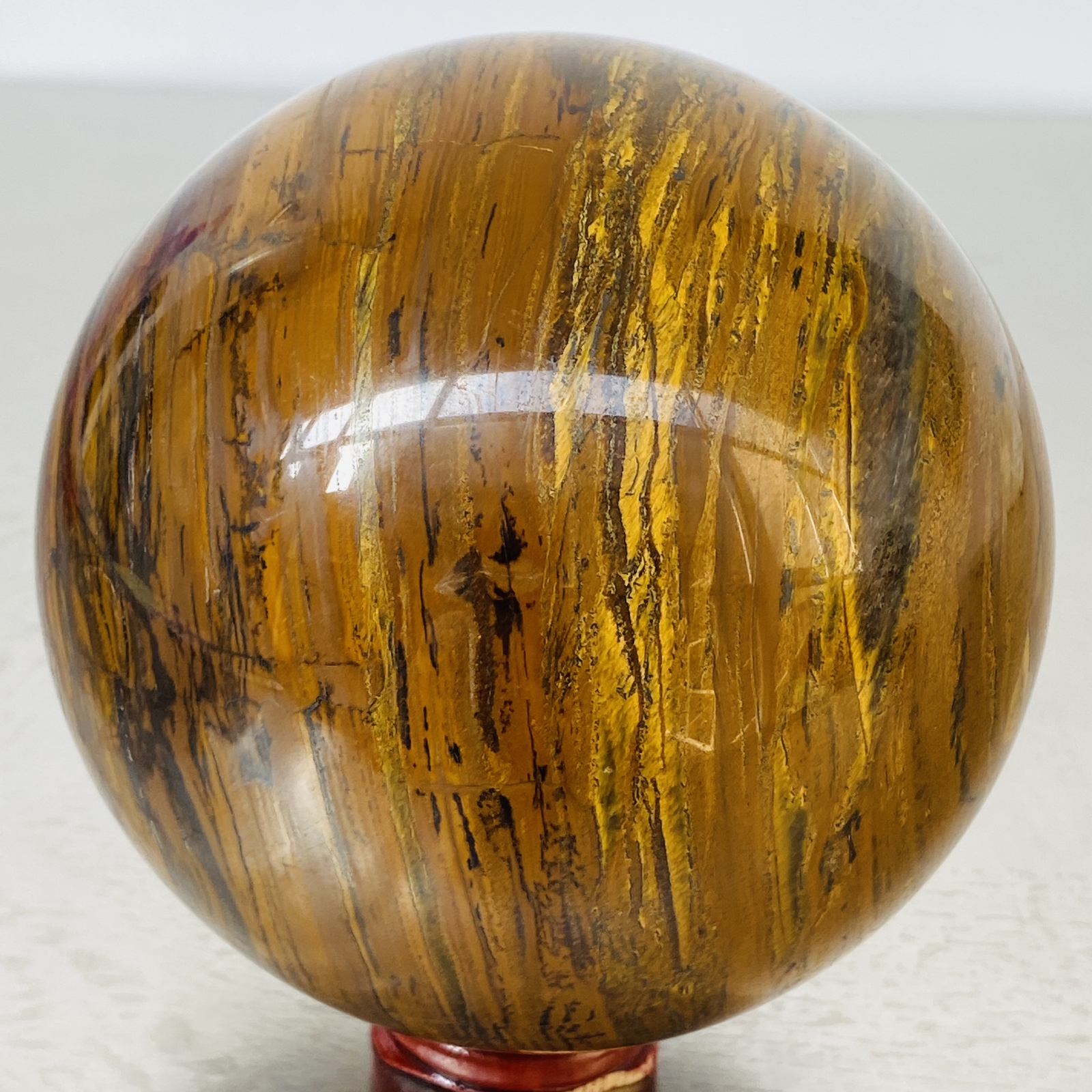 Natural Tiger Eye stone ball quartz crystal ball Reiki healing 1960G