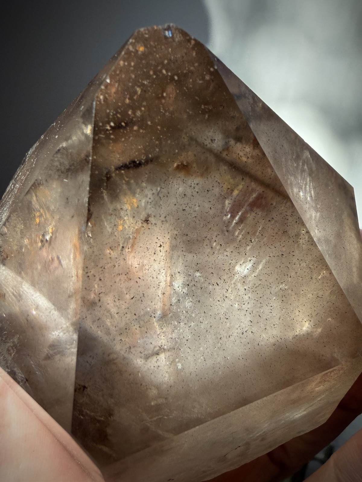 Phantom Quartz Crystal Chlorite Quartz Crystal Natural Smoky Quartz Self Healed