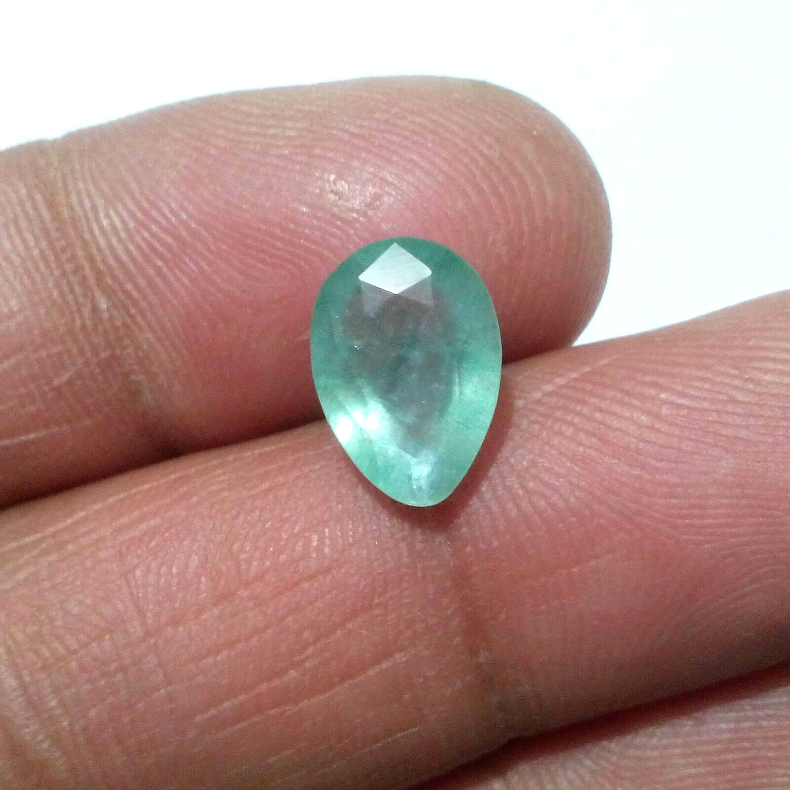 4.20 Crt Ultimate Colombian Emerald Faceted Pear Shape Top Green Loose Gemstone