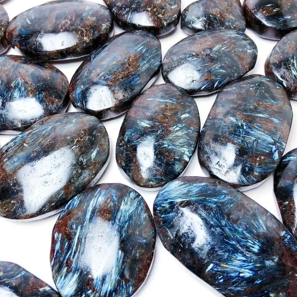 Natural Astrophyllite Crystal Palm Stone Polished Pocket Worry Stone Gift Decor