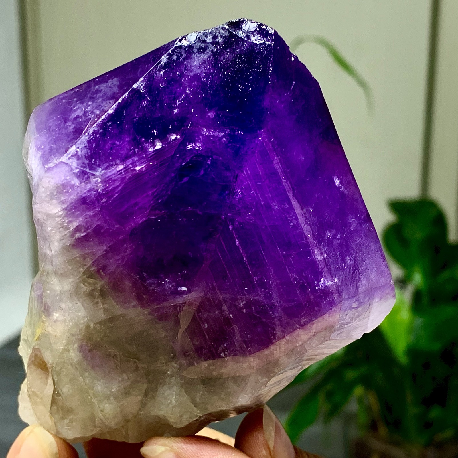 375G Natural Amethyst Quartz Crystal Single-End Terminated Wand Point Healing