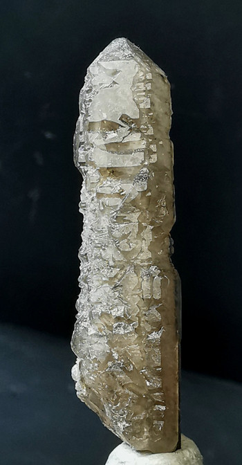 Smoky Elestial Quartz Crystal Point with Etching and Regrowth Inner Mongolia