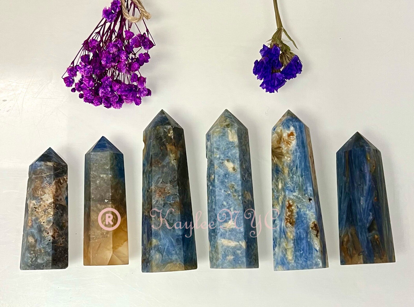 Wholesale Lot 1 Lb Natural Blue Kyanite Obelisk Tower Point Crystal